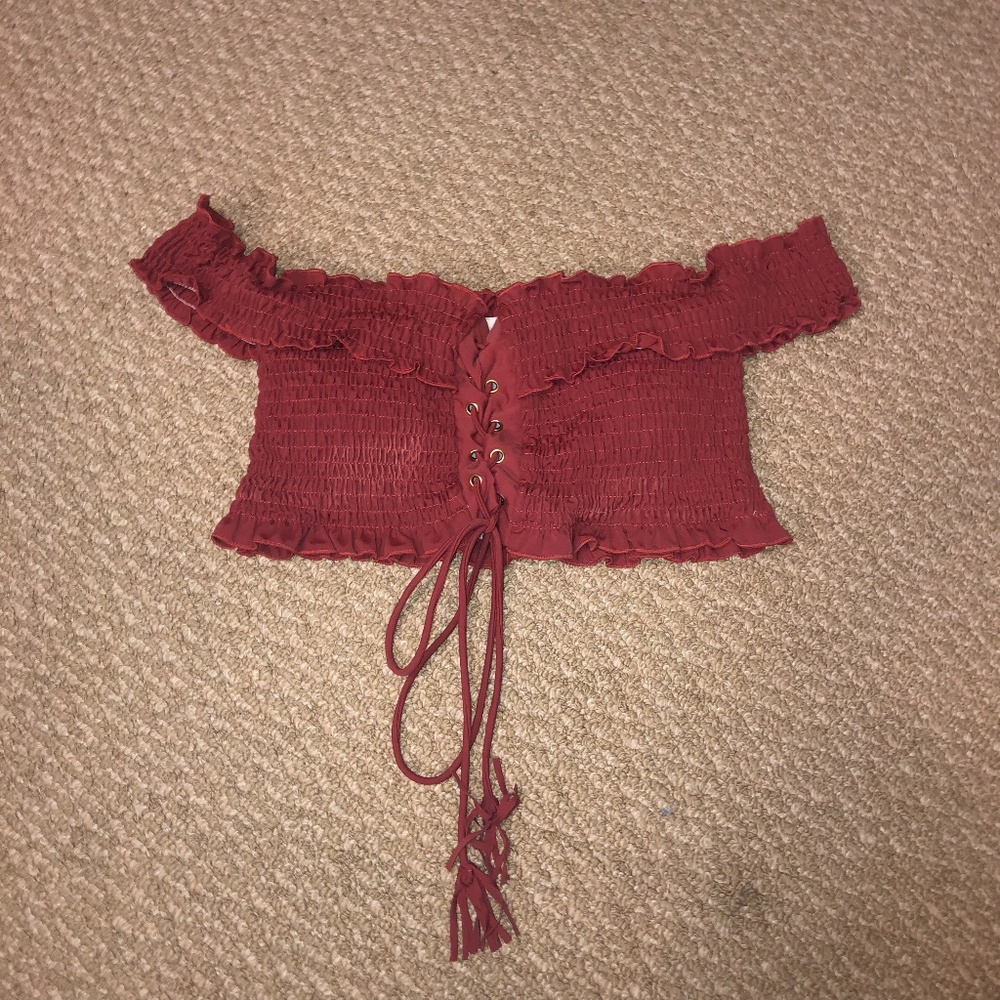 Off-the shoulder bathing suit top